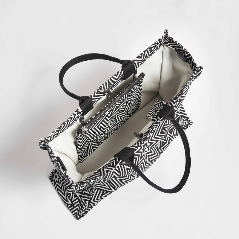 Star Explosion Black & White--skip || Tote Bag L Set - Utility Bag - Tasche - vegan - Shopper